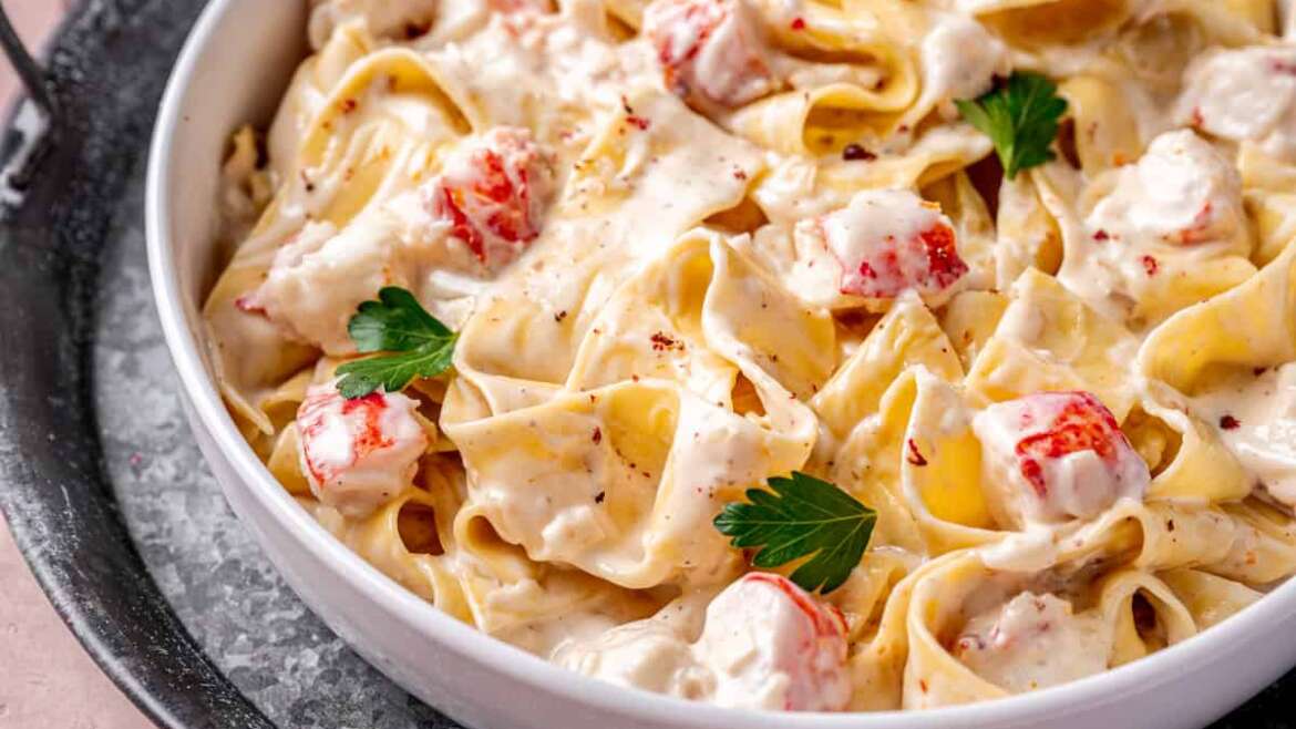 Calvados-Flambéed Lobster on House-Made Cinnamon Pappardelle