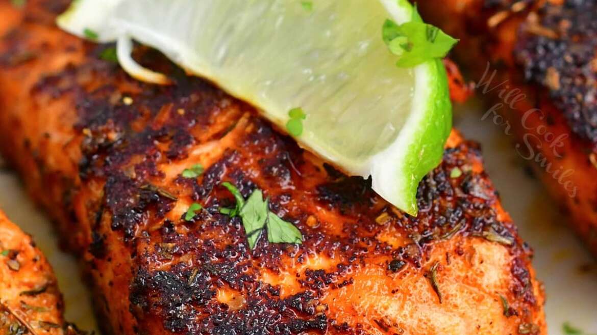 Blackened Salmon with Cajun-Spiced Sides